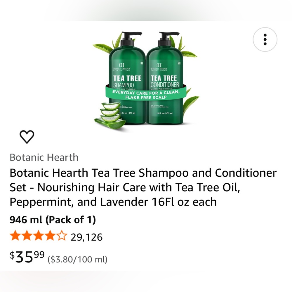 Botanic Hearth Tea Tree Shampoo and Conditioner Set